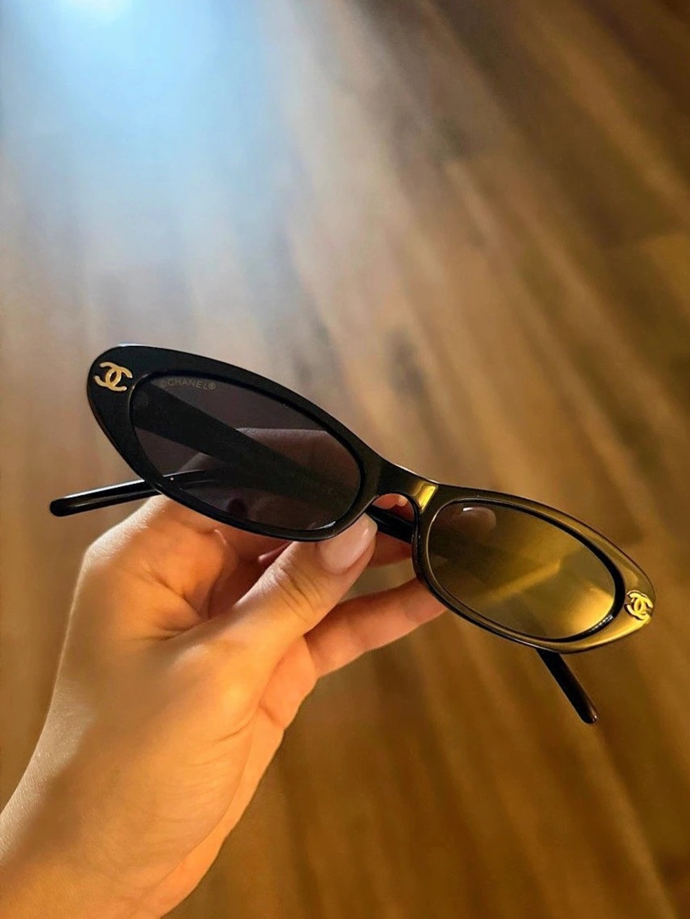 Chanel Vintage Chanel 5007 Oval Sunglasses Vintage 5007 Oval Sunglasses Black &